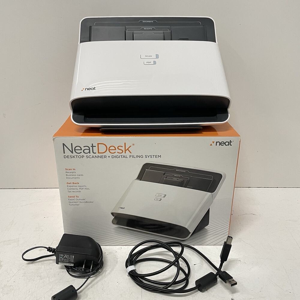 Neat Desk ND-1000 Desktop Scanner Digital Filing System W/ USB/POWER CORD